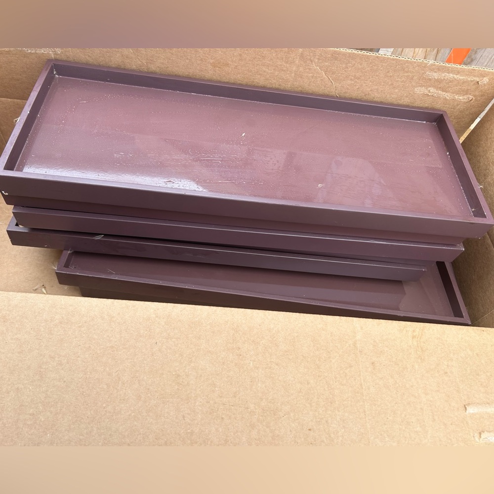 7 Mauve Display Rectangular Trays - Picture 3 of 3